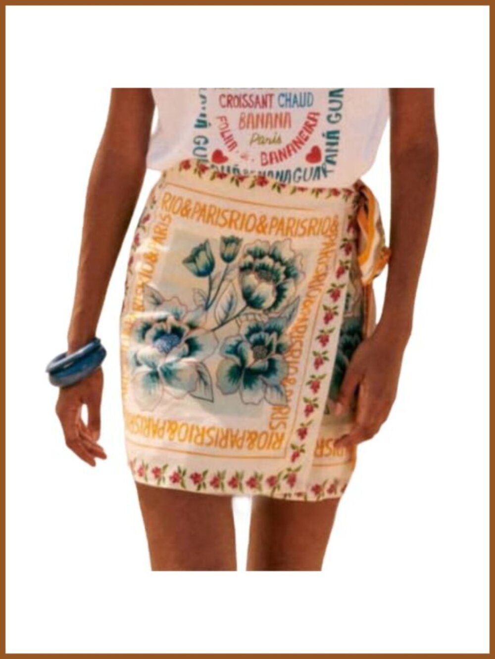 Womens Boho Floral Wrap Mini Skirt Tie Side High Waist A-Line